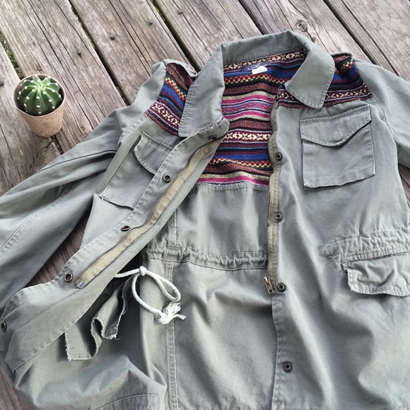 AB Design Jackets & Blazers - Army Style/Cargo Olive Green Jacket Sz Large